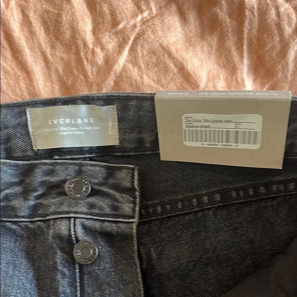 Everlane Black Curvy 90s Cheeky Straight Leg Jeans